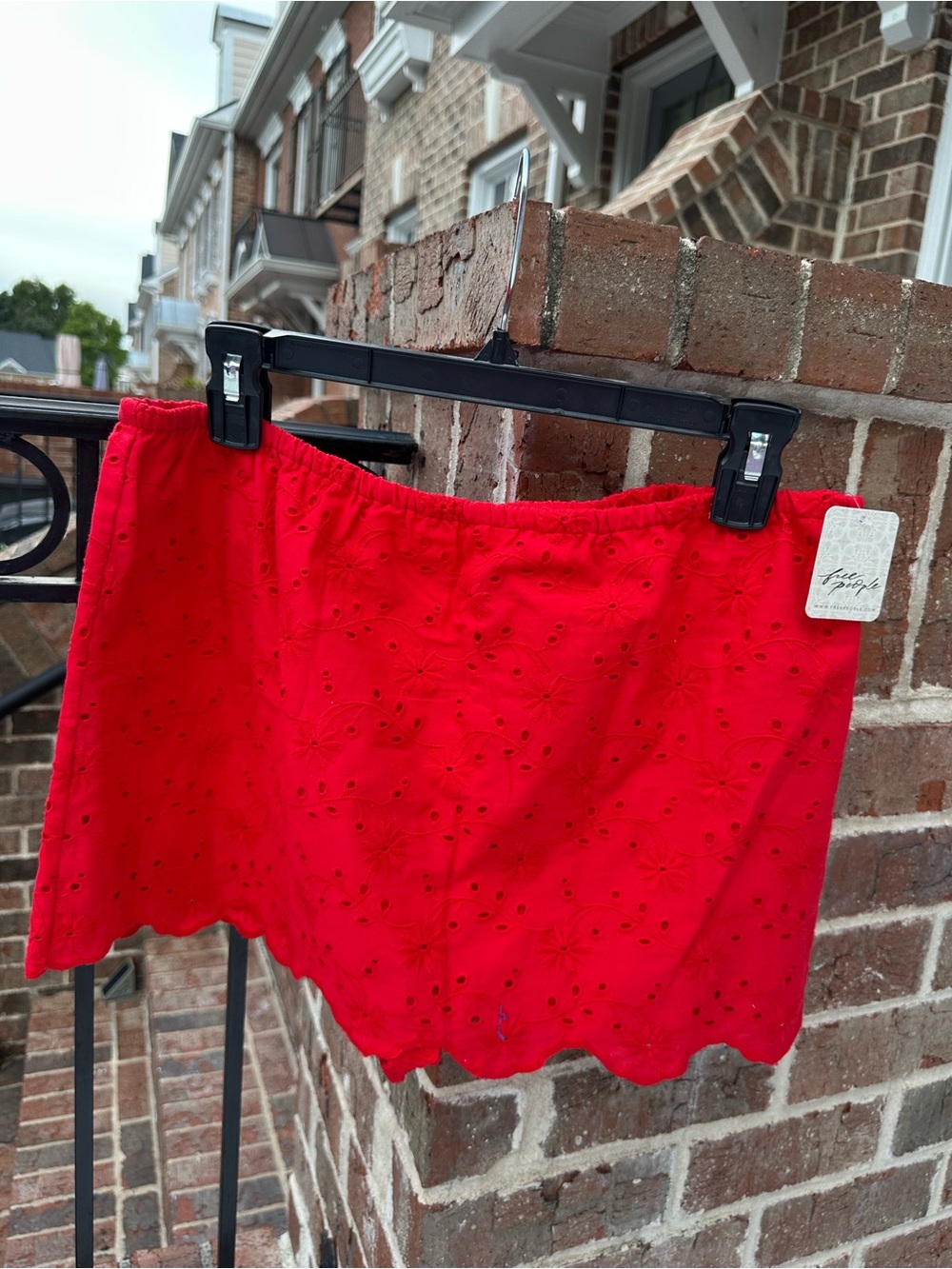 Free People, Red Eyelet Mini Skort NWT